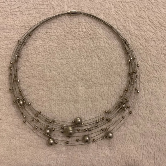 Silver Orb Choker Necklace - Picture 3 of 5